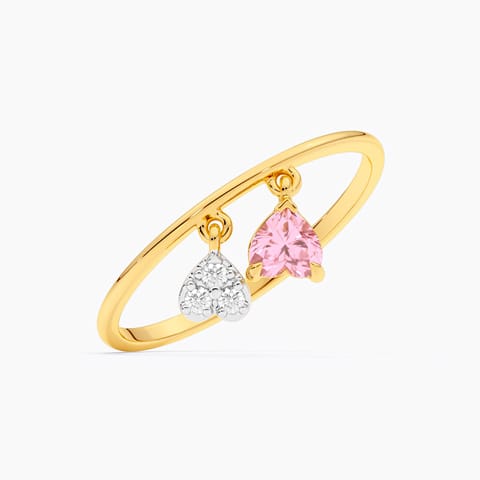 Hanging Hearts 9KT Gemstone Ring