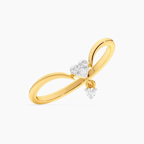 Dangling Heart 9KT Diamond Ring