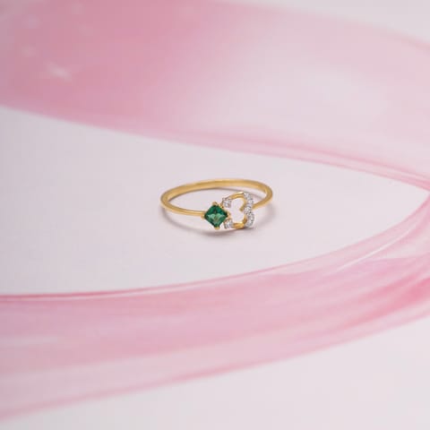 Green Prism 9KT Gemstone Ring