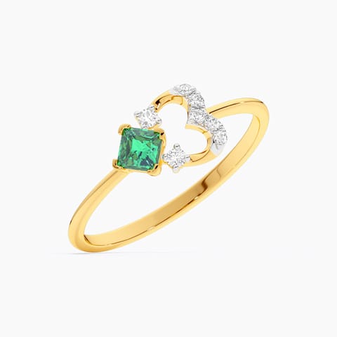 Green Prism 9KT Gemstone Ring