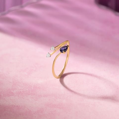 Luna Blue 9KT Gemstone Open Ring