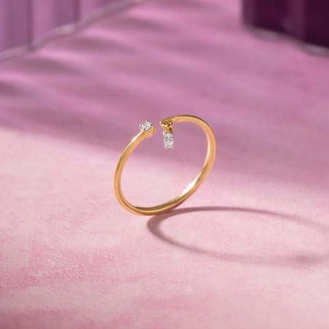 Sleek Line 9KT Diamond Open Ring