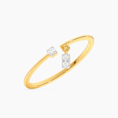 Sleek Line 9KT Diamond Open Ring