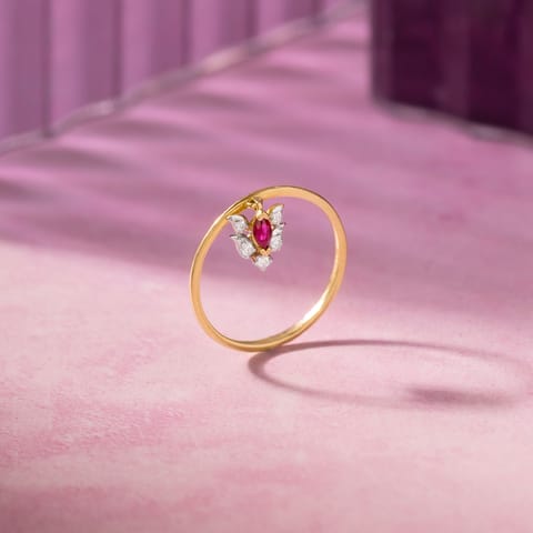 Dangling Spark 9KT Gemstone Ring