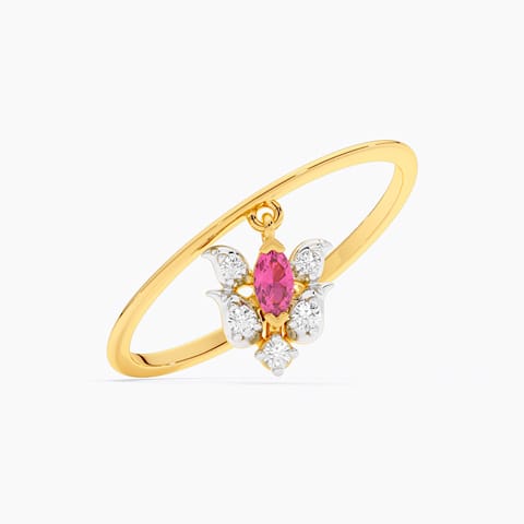 Dangling Spark 9KT Gemstone Ring