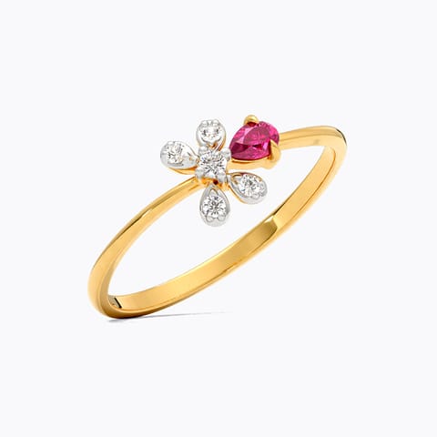 Red Glint 9KT Gemstone Ring