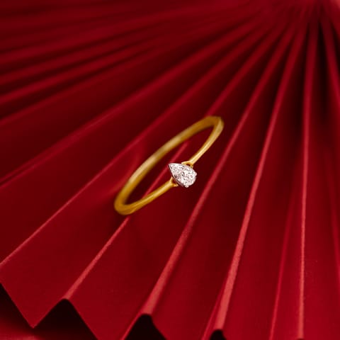 Mini Pear 9KT Diamond Ring