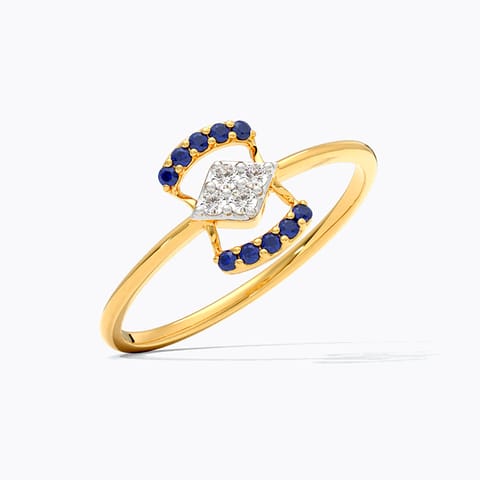 Blue Square 9KT Gemstone Ring