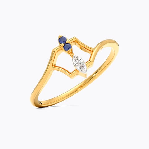 Blue Hex 9KT Gemstone Ring