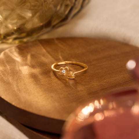 Hearts Duo 9KT Diamond Ring