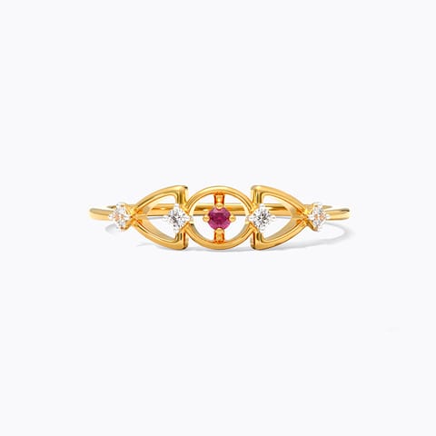 Red Trine 9KT Gemstone Ring