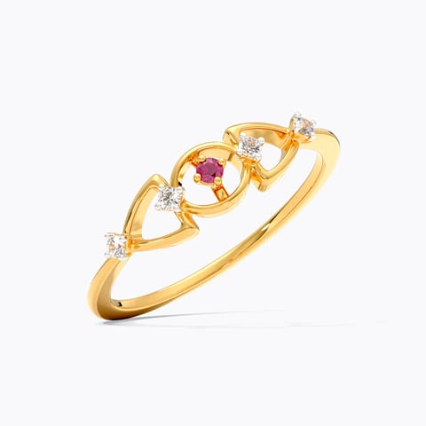 Red Trine 9KT Gemstone Ring