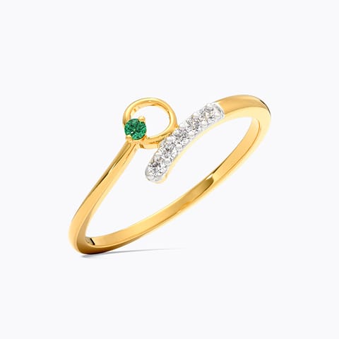 Looping Line 9KT Gemstone Ring