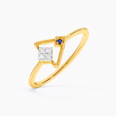 Trendy Triangle 9KT Gemstone Ring