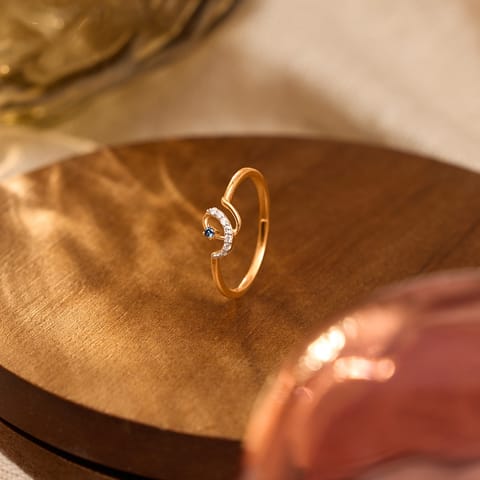 Sleek Swirl 9KT Gemstone Ring