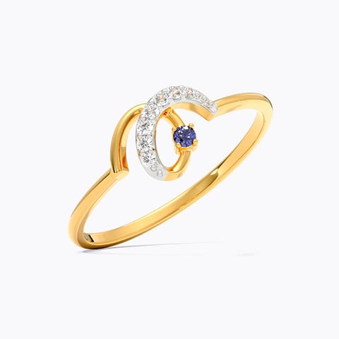 Sleek Swirl 9KT Gemstone Ring