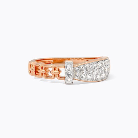 Clustered Link Diamond Ring