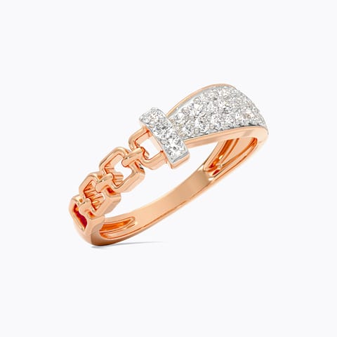 Clustered Link Diamond Ring