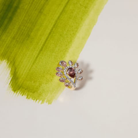 Radiant Rhodolite Gemstone Ring