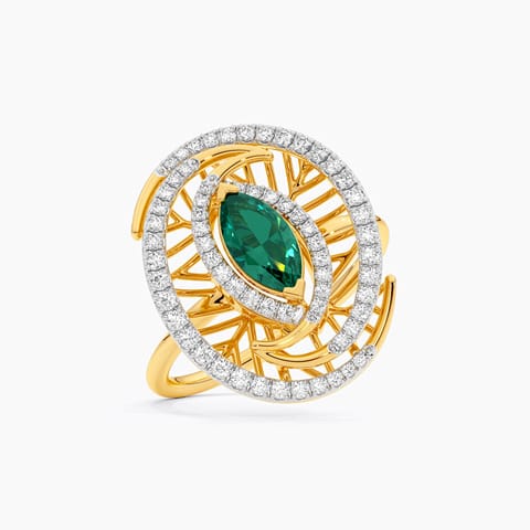 Swirling Emerald Gemstone Ring