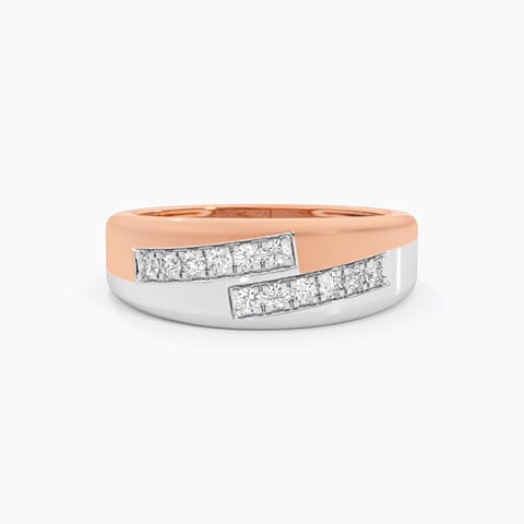 Diagonal Power Diamond Ring for Men