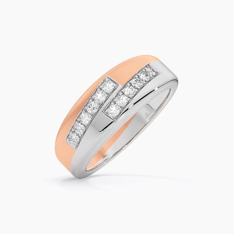 Diagonal Power Diamond Ring for Men