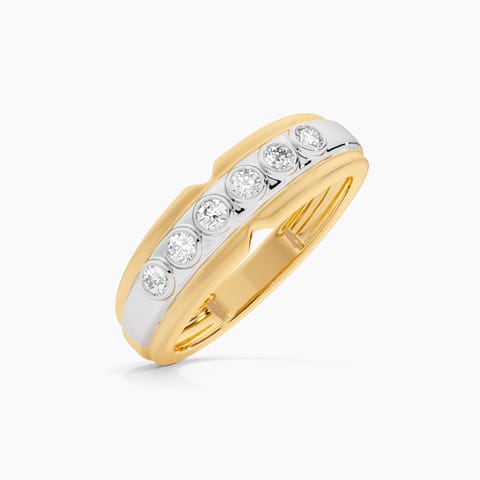 Bold Linear Diamond Ring for Men