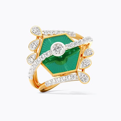 Engraved Empress Diamond Ring