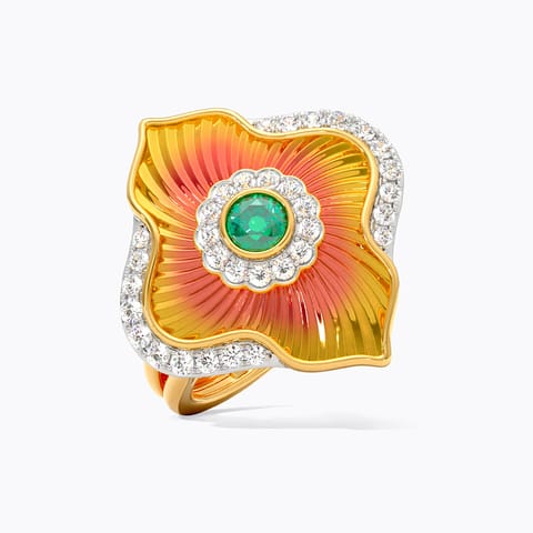Emerald Emboss Gemstone Ring