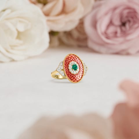 Emerald Weave Gemstone Ring