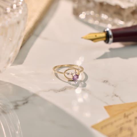 Purple Loop 9KT Gemstone Ring