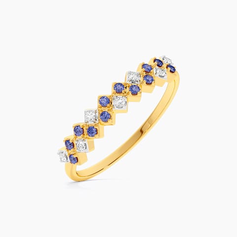 Linear Blue 9KT Gemstone Ring