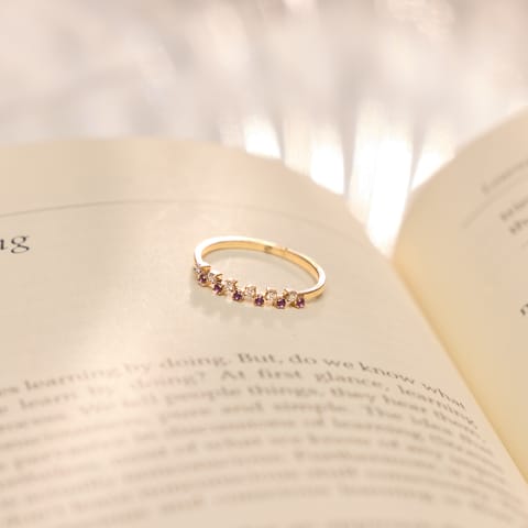 Purple Ziggle 9KT Gemstone Ring