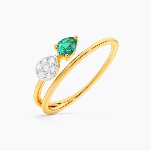 Duet Pear 9KT Gemstone Ring