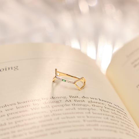 Dainty Emerald 9KT Gemstone Ring