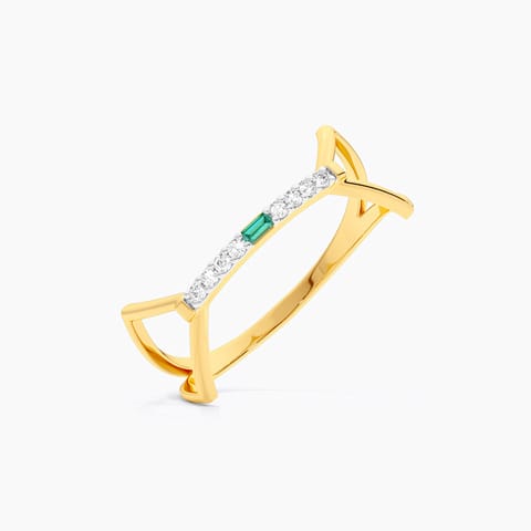 Dainty Emerald 9KT Gemstone Ring