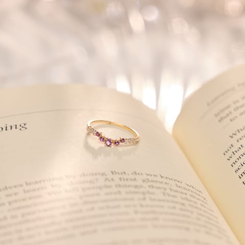 Purple Gradient 9KT Gemstone Ring
