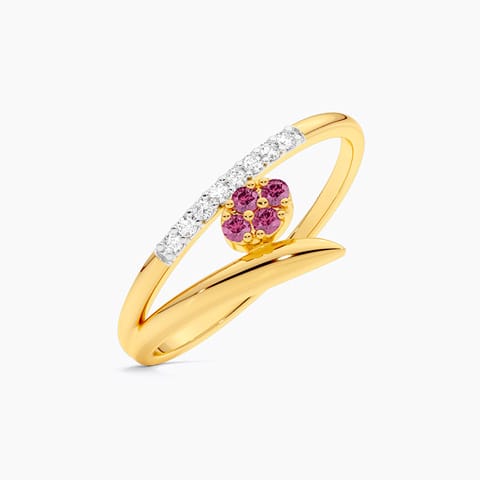 Pink Slope 9KT Gemstone Ring