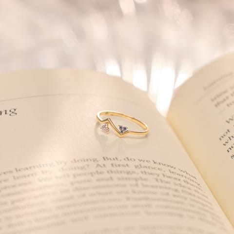 Graphtic Lines 9KT Gemstone Ring