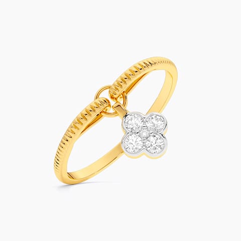 Dangling Clover 9KT Diamond Ring