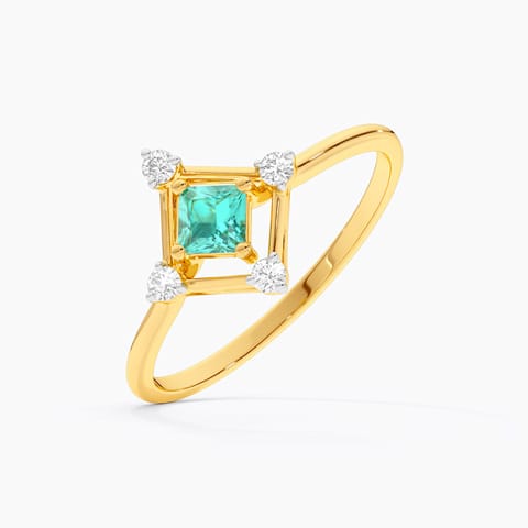 Green Quad 9KT Gemstone Ring