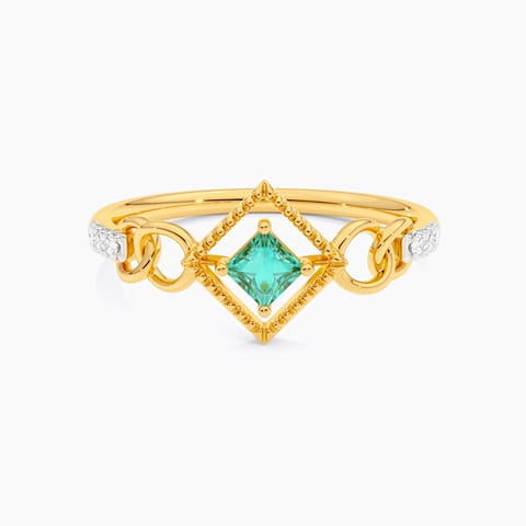 Sage Cube 9KT Gemstone Ring
