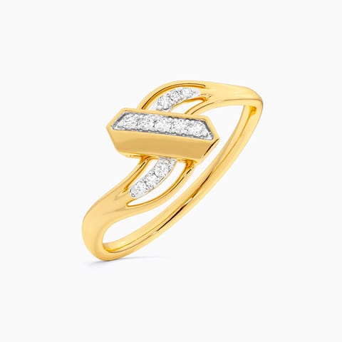 Wavy Beam 9KT Diamond Ring