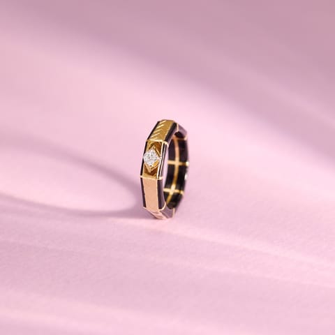 Golden Black Diamond Ring for Men