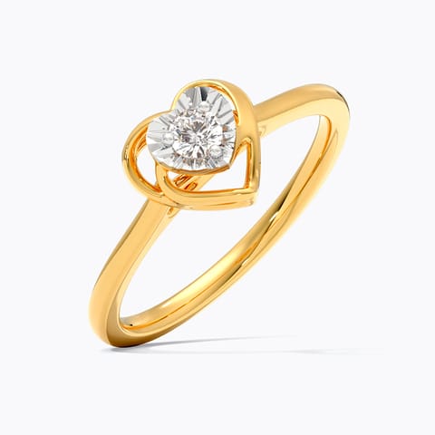 Flare Heart Diamond Ring