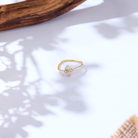 Gleaming Cuboid Diamond Ring