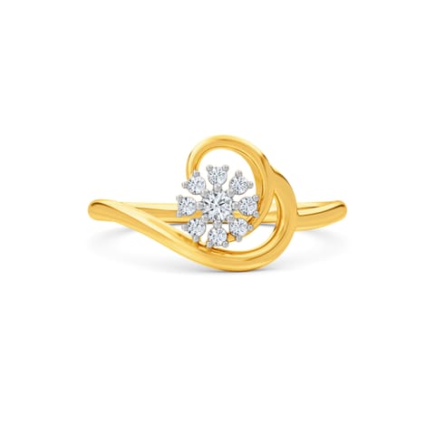 Swirling Flare Diamond Ring