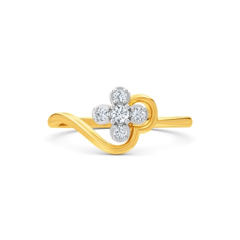 Swirling Clover Diamond Ring