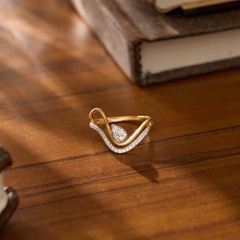 Flaring Waves Diamond Ring
