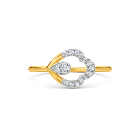 Flare Scallop Diamond Ring
